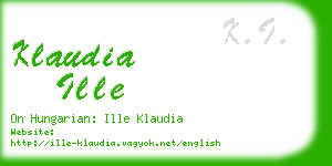 klaudia ille business card